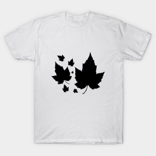 Beautiful Maple leaves silhouettes T-Shirt